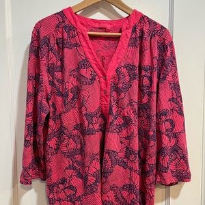 Fresh Produce Pink and Blue V-Neck